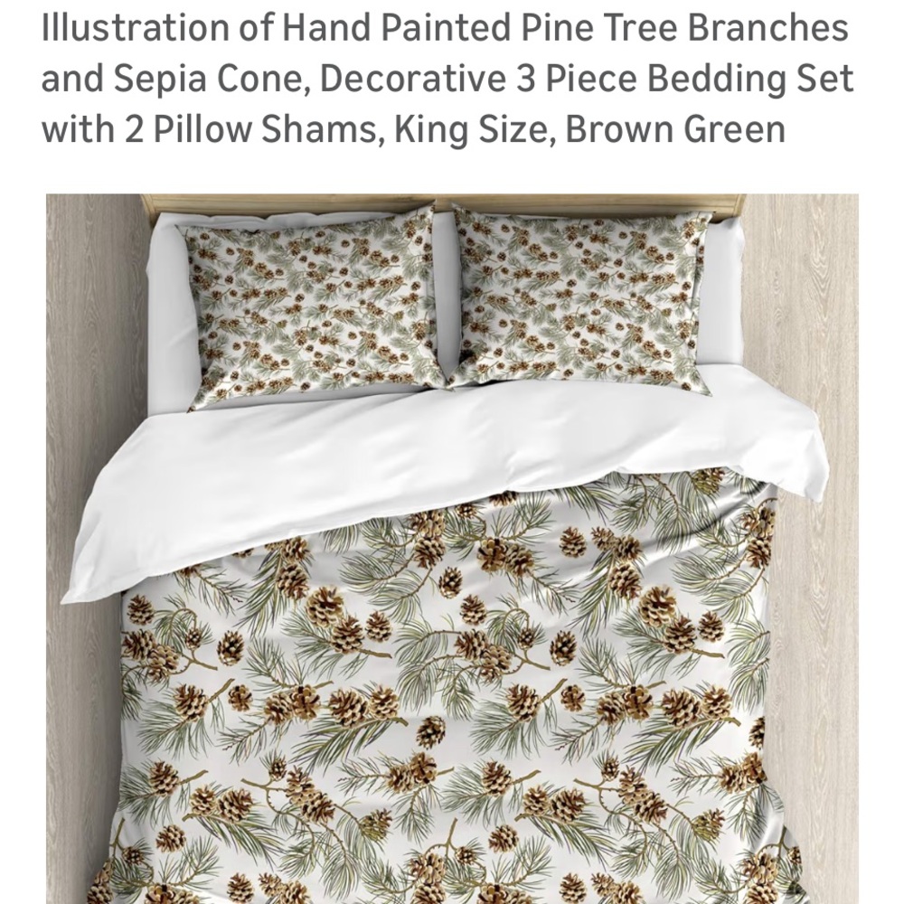 Nature-Inspired Pine Tree Duvet Cover Set - King Size